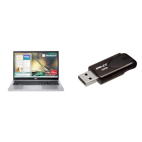 acer Aspire 3 A315 Laptop, AMD Ryzen 3 7320U, 15.6" Full HD, 8GB RAM, 128GB SSD + PNY 128GB USB 2.0 Flash Drive Bundle