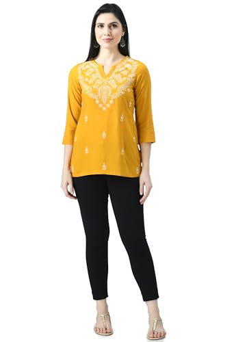 Image of QAZMI Women's Cotton Straight Embroidered Kurti