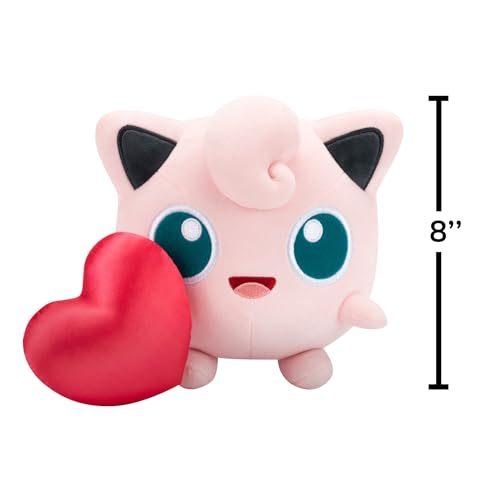 Image of Pokemon Jigglypuff Plush with Heart - 8-Inch Jigglypuff Plush with Unique Accessory
