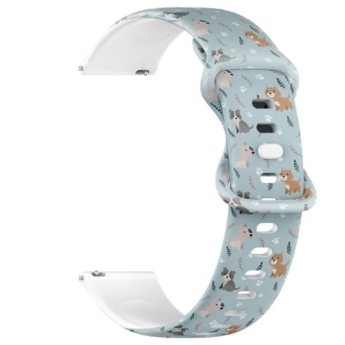 Compatible with Garmin Fenix 7/7 Pro, Fenix 6/6 Pro, Fenix 5/5 Plus, Epix (Gen2) / Epix Pro (Gen2), 22mm Replacement Sport Watch Band (Bull Terrier Pitbull) Silicone Soft Strap Bracelet