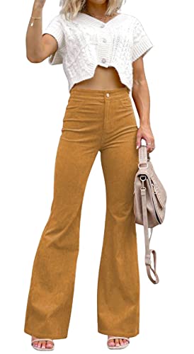 CHARTOU Women Bell Bottom Corduroy Pants Flare Pants High Waisted Wide Leg Palazzo Lounge Pants3