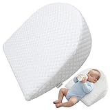 Sjfbebsy Baby-Keilkissen, Stillkissen zum Füttern und Reflux, ergonomisches Säuglingsstützkissen für Neugeborene, weiß, Schwangerschaftskeil