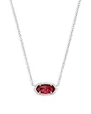 Kendra Scott Elisa Pendant Necklace for Women, Fashion Jewelry, Rhodium-Plated, Clear Berry