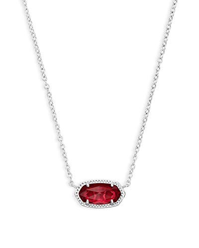 Kendra Scott Elisa Pendant Necklace for Women, Fashion Jewelry, Rhodium-Plated, Clear Berry