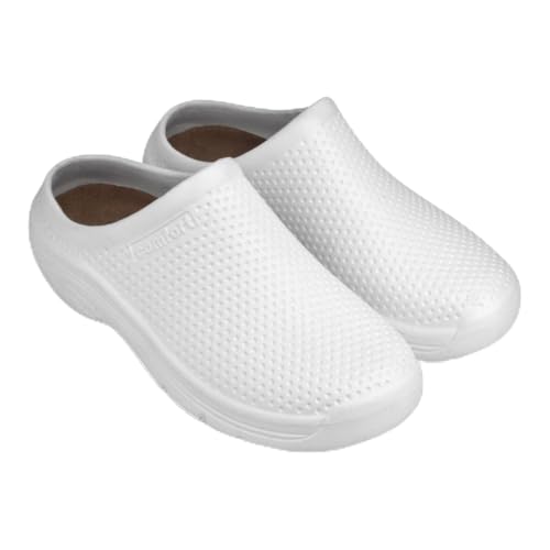 CHILLIFE Zuecos Sanitarios de Trabajo, Hospital, Jardín, Cocina, Zapatillas Hombre, Punta Cerrada, Fabricado en Portugal (Blanco, Sistema Tallas Calzado EU, Adulto, Números, Mediano, 40)