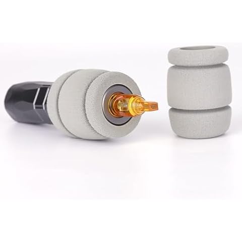 Warm Girl 10 Pieces Grey Tattoo Grip Wrap Foam Tattoo Grip Cover Tattoo Pen Cover Tattoo Machine Grip Handle Holder Cover Tattoo Tubes Grips Cover Tattoo Supplies Cover