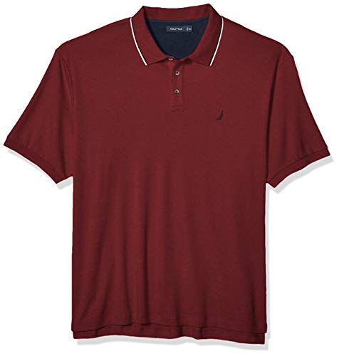 Nautica Men's Big-Tall Classic Fit Short Sleeve Solid Tipped Collar Soft Polo Shirt Shirt, Barolo, 3X Big by Nautica - Used condition - US$17.49