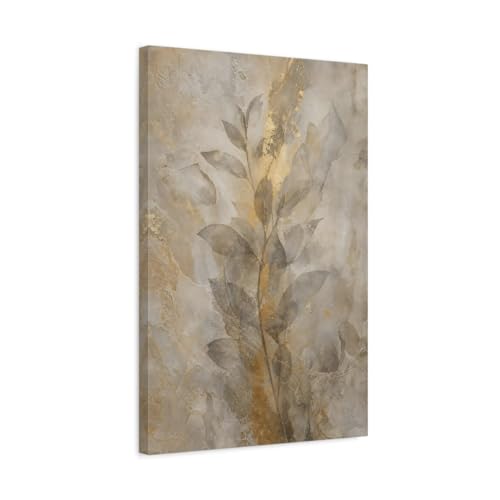 Toile abstraite or pour habiller un mur vide au-dessus du meuble