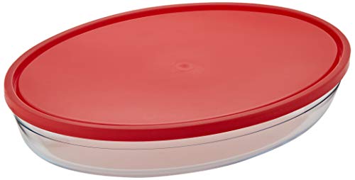 O CUISINE 4937758 Con TAPA Rojo 35X24CM 3L Fte ovale avec couvercle rouge 35 x 24 cm 3 l OCU, Multicolore Cover
