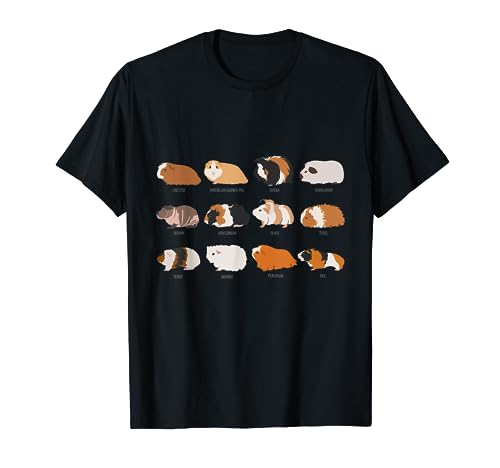 Tshirt I Love Guinea Pig - Maglietta con razze porcellino d'India Maglietta