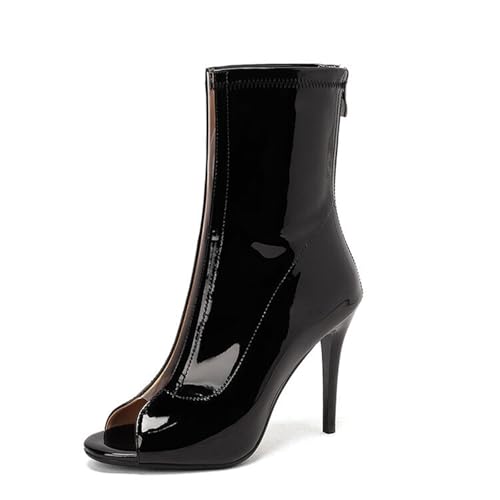 Bottines stiletto de 9,5 cm à bout ouvert pour femme : chaussures d'été élégantes