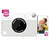 KODAK Printomatic Fotocamera digitale a stampa istantanea a colori - Foto di alta qualità su carta adesiva Zink 2x3" - 5MP, portatile, regalo creativo per compleanno, Natale, feste - Grigio