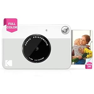 KODAK Printomatic Full-Color Instant Print Digital Camera – Colorful Photos On Zink 2×3″ Sticky-Back Photo Paper – 5MP, Portable, Creative Fun Gift for Birthday, Christmas, Holiday – Grey