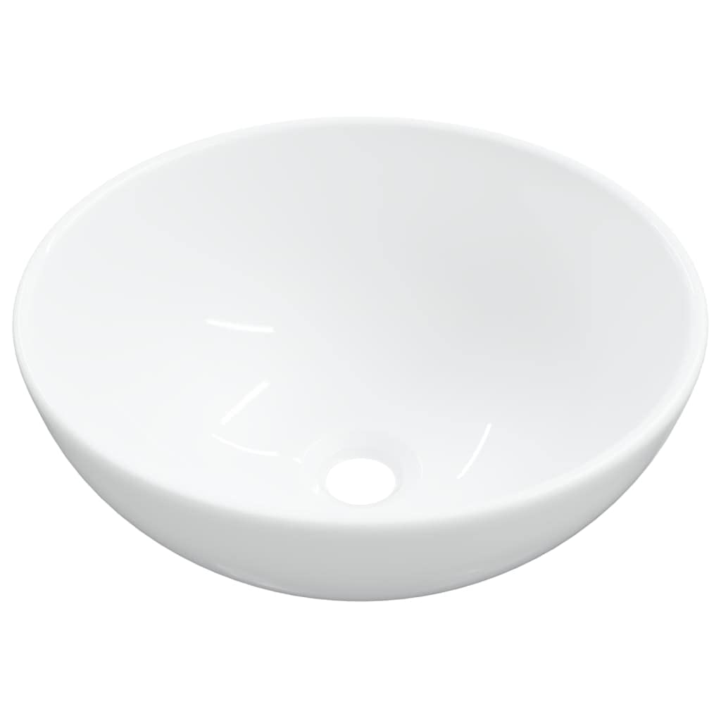 vidaXL Lavabo Blanc 28x28x10 cm céramique