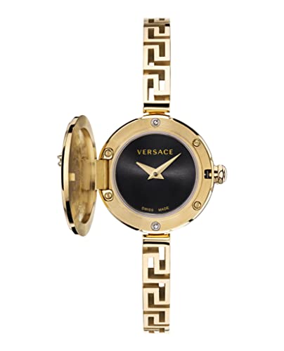 Versace Medusa Secret Collection Luxury Womens Watch Timepieces with a Gold Bracelet and Case Featuring a Black Dial2