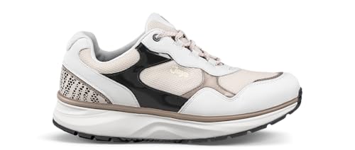 Baskets sportives femme Joya Tina III en cuir blanc maille respirante