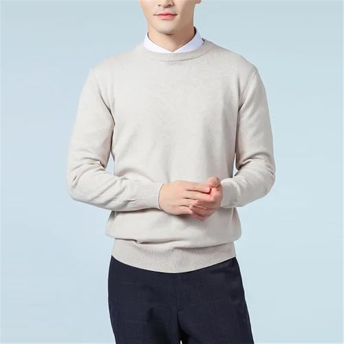 Winter Men's Round Neck Long Sleeve Knitted Sweater Casual Solid Color Pullover Sweater2