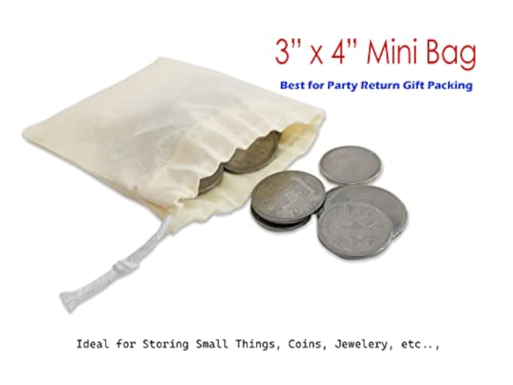 Cotton Drawstring Muslin Bags, 1000 Pcs Potli Bags