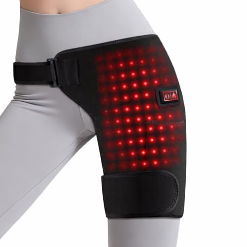 Red Light Hip Heating Pad for Sciatica & Hip Pain Relief 5000mAh Built-in Battery Hip Brace with Vibration & 3 Heat Levels Wearable Support for Lower Back Thigh & Buttock