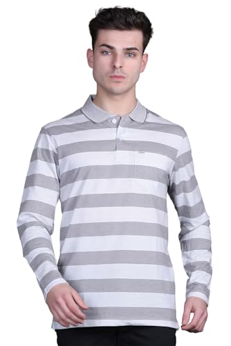 Image of Full Sleeve Polo T Shirt for Men Cotton with Pocket and Collar - Regular Fit Tshirt