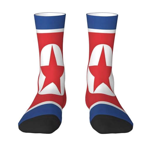 Crew Chaussette Drapeau De La Corée Du Nord Unisexe Chaussette Courtes Chaudes Sports Chaussettes Pour Trekking Golf Course 40Cm