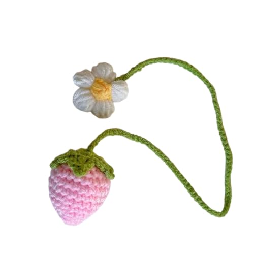 Fraise en crochet suspendue intérieur voiture, décoration tricotée main