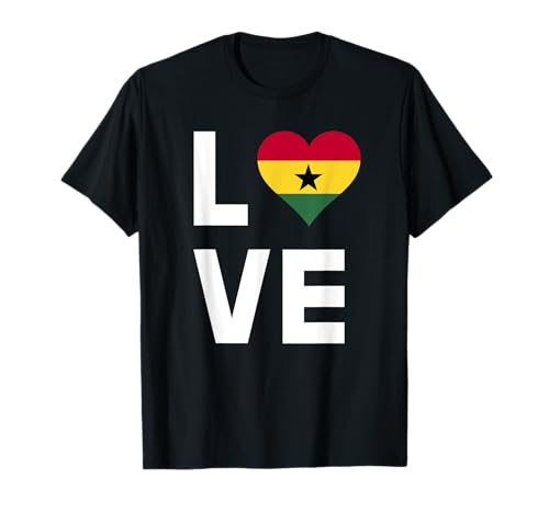 Ghana Love Shirt I Love Ghana Africa Heart Bandera de Ghana Camiseta