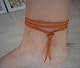✿ LÄSSIGES INDISCHES ORANGE GELB TRIBAL FUSSBAND GEKNOTET ✿ Fussband Velour in Marigold