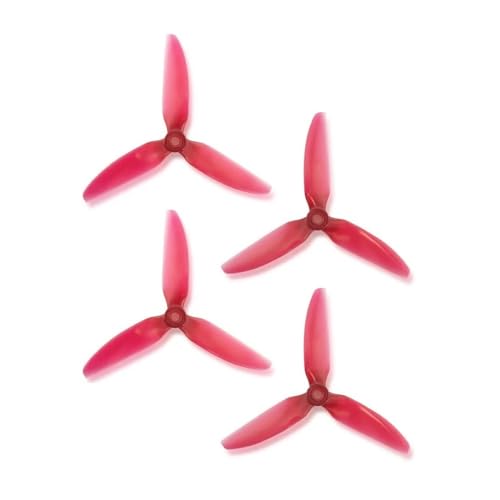 Hélices 3 pales 5 pouces pour drone FPV polycarbonate rouge - 8 paires CW CCW