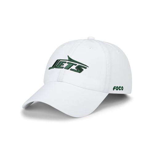 FOCO New York Jets NFL Primary Logo Casual Cap - White