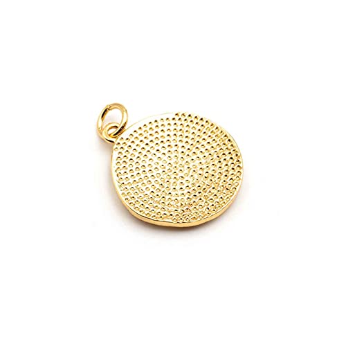 Vintageparts FACHHANDEL FÜR SCHMUCKZUBEHÖR Anhänger Münze mit Libelle aus Messing mit 18k Gold Beschichtung 1 Stück