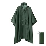 poncho impermeabile,multifunzionale stuoia campeggio coperta da picnic riutilizzabil poncho portatile giacca pioggia poncho cappotto da pioggia con cappuccio mantella antipioggia per picnic (verde)