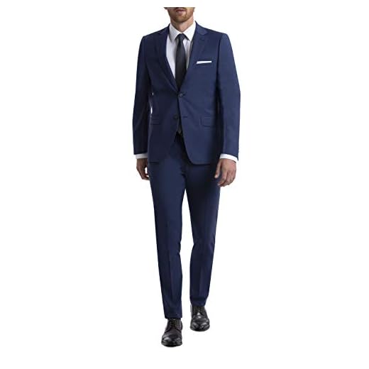 Calvin Klein Men's Skinny Fit Suit Separates | Wool Jacket & Pants for Customized Sizing | Tailored Mens Suit with Notched Lapel, Button Closure & Welt Pockets | Versatile Suits for Men Blue