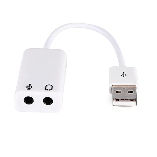 Carte Son USB Externe 7.1 – Son 3D Dynamique 12 Mbps – PC/Console de Jeu – Blanc – Straße Tech