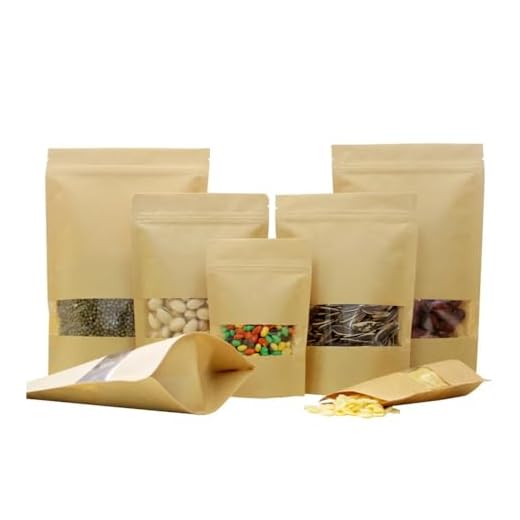 50 Sacos Kraft com Visor e Zip Lock