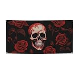 Totenkopf-Rosen-Banner, Party-Dekoration, Hintergr&, Flagge, Geburtstagsparty, Fotografie, Hintergr&, Dekoration, Banner & Schilder, Wanddekoration, Banner, Partyzubehör, Gastgeschenke, 180 x