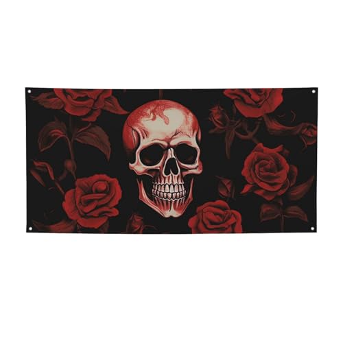 Totenkopf-Rosen-Banner, Party-Dekoration, Hintergr&, Flagge, Geburtstagsparty, Fotografie, Hintergr&, Dekoration, Banner & Schilder, Wanddekoration, Banner, Partyzubehör, Gastgeschenke, 180 x