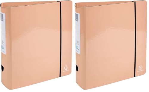 Classeur à levier Aquarel Exacompta corail A4 dos 80mm lot de 2