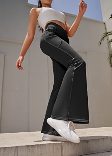 Ewedoos Flare Leggings For Women High Waist Flare Yoga Pants With Pockets For Women Bell Bottom Crossover Leggings #TOP4