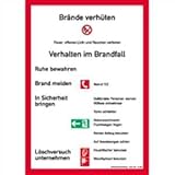 Sicherheitsaushang nach DIN 14096, Teil A: Brandschutzordnung für bauliche Anlagen, in der keine Handfeuermelder und Einrichtungen zur Brandbekämpfung vorhanden sind. Folie weiß 29,7 x 21cm