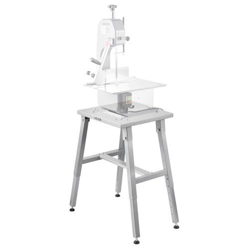 VEVOR Electric Meat Bandsaw Stand Floor Stand with Adjustable Height Stable H-Shaped Frame Anti-Slip Foot Pads for Our Bone Saw Machine Compatible with Models BS-130/HC-130&BS-250/HC-250