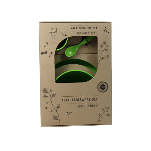 ajaa! eco-Friendly Geschirr-Set 4 teilig, Becher, Schale, Teller, Löffel (lime) Cover