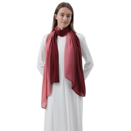 Women Scarf and Shawls, Soft Modal Jersey Scarves, Gradient Long Wrap for Spring Summer and Autumn2