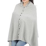 [1up-eleven] 授乳ケープ 【現役ママモデルデザイン＆看護師推薦】 綿100％ 360度 安心 透けない 授乳 ケープ ポンチョ 服 (グレー1)