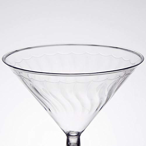 Fineline settings Plastic Martini Glass-6 oz | Clear | Flairware | Pack of 12 Drinkware, 6 OUNCES (RET-2306-CL)