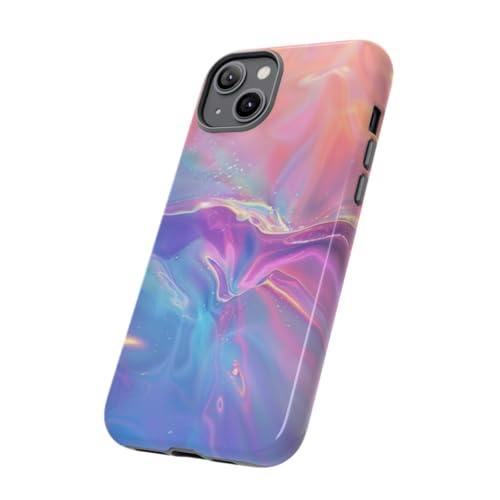 Coque rigide iPhone 14 Plus premium au design abstrait et reflets holographiques - 2