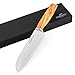makami Kona II nóż Santoku z uchwytem z francuskiego drewna oliwkowego - ostry nóż szefa kuchni - ostrze z niemieckiej stali
