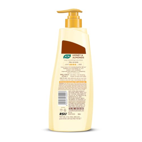 Image of Joy Honey & Almonds Deep Nourishing Lightweight Summer Body Lotion 600 ml | Enriched With Shea Butter | Natural Sunscreen Filters | Suitable for Normal to Dry Skin