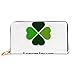 Produktbild JHGFG Mode Handtasche Reißverschluss Brieftasche Kleeblatt Vektor-Logo isoliert auf Telefon Kupplung Geldbörse Abendkupplung Blockieren Leder Brieftasche Multi Card Organizer