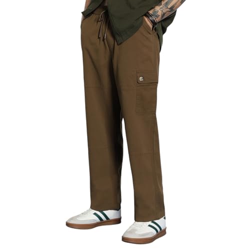 Image of Urbano Fashion Men's Loose Baggy Fit Cargo Jogger Chino Pant with 6 Pockets Stretchable